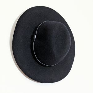 NWOT J.Crew Black Wool Wide Brim Floppy Hat